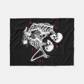 Couverture Polaire Skeleton Couple pour la Saint Valentin d'Halloween (Devant (Horizontal))