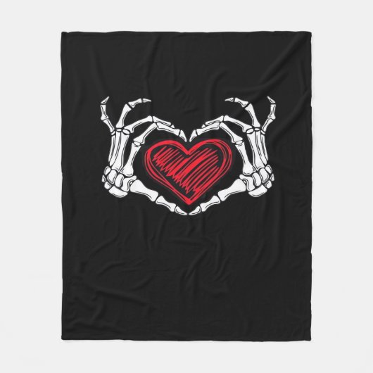 Couverture Polaire Skeleton des mains du coeur (Devant)