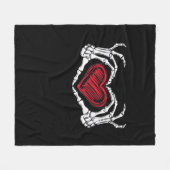Couverture Polaire Skeleton des mains du coeur (Devant (Horizontal))