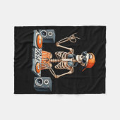 Couverture Polaire Skeleton Dj Halloween Costume Turntable Music Funn (Devant (Horizontal))