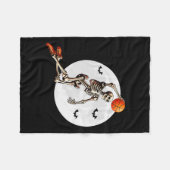 Couverture Polaire Skeleton Dunk Joueur de basket-ball Halloween Moon (Devant (Horizontal))