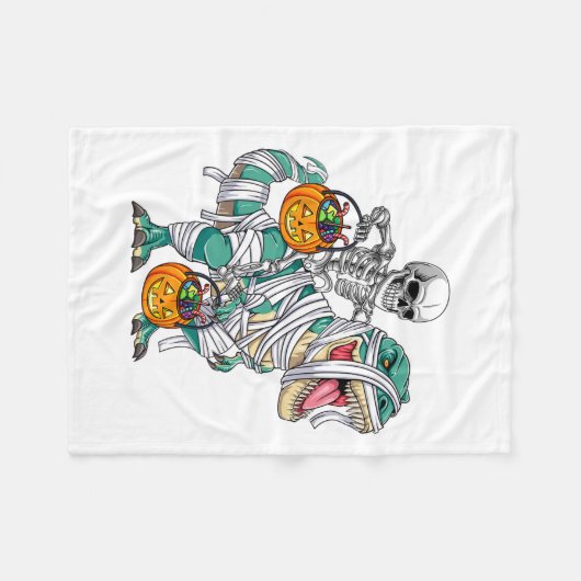 Couverture Polaire Skeleton équitation Dinosaur T Rex Fun Kids Boys H (Devant (Horizontal))