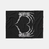 Couverture Polaire Skeleton Hand Heart Halloween Valentines Matching  (Devant (Horizontal))