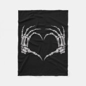 Couverture Polaire Skeleton Hand Heart Halloween Valentines Matching (Devant)