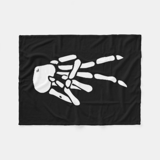Couverture Polaire Skeleton Hand Peace Sign Bone (Devant (Horizontal))