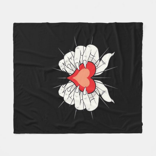 Couverture Polaire Skeleton Hands Heart Classic (Devant (Horizontal))