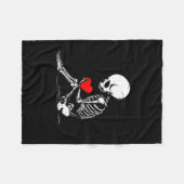 Couverture Polaire Skeleton Heart Valentines Emo Gothic Minimalist Ck (Devant (Horizontal))