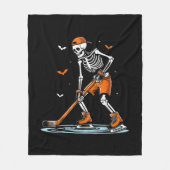 Couverture Polaire Skeleton Hockey sur glace Halloween garçons Drôle (Devant)