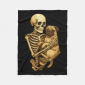 Couverture Polaire Skeleton Hugging Pug Halloween Pugs Lover Pug Mom (Devant)