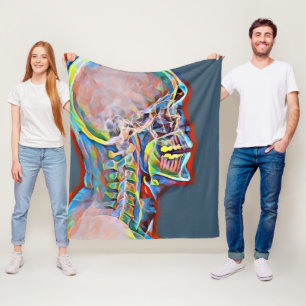 Couverture Polaire Skeleton humain Crâne Anatomie Abstraite Art