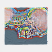 Couverture Polaire Skeleton humain Crâne Anatomie Abstraite Art (Devant (Horizontal))