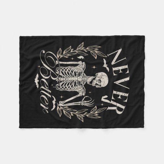 Couverture Polaire Skeleton Jamais Mieux Halloween Hommes Femmes Enfa (Devant (Horizontal))
