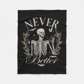 Couverture Polaire Skeleton Jamais Mieux Halloween Hommes Femmes Enfa (Devant)