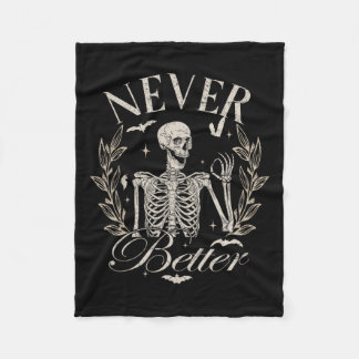 Couverture Polaire Skeleton Jamais Mieux Halloween Hommes Femmes Enfa