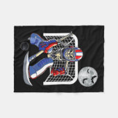 Couverture Polaire Skeleton Jouer Hockey sur glace Joyeux Halloween J (Devant (Horizontal))