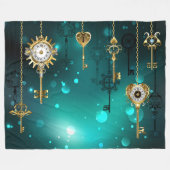 Couverture Polaire Skeleton Keys on Green Background (Devant (Horizontal))