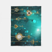 Couverture Polaire Skeleton Keys on Green Background (Devant)