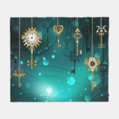 Couverture Polaire Skeleton Keys on Green Background (Devant (Horizontal))