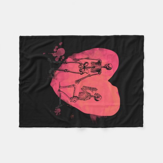 Couverture Polaire Skeleton Love (Devant (Horizontal))