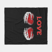 Couverture Polaire Skeleton Mains Coeur Drôle Design (Devant (Horizontal))
