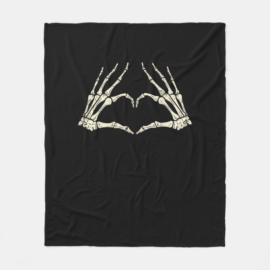 Couverture Polaire Skeleton Mains Coeur drôle Halloween Hommes Femmes (Devant)