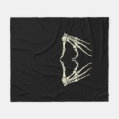 Couverture Polaire Skeleton Mains Coeur drôle Halloween Hommes Femmes (Devant (Horizontal))