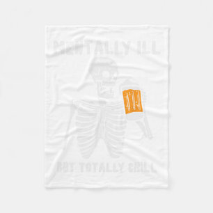 Couverture Polaire Skeleton Mental Ill Totalement Chill Fun Retro Hal