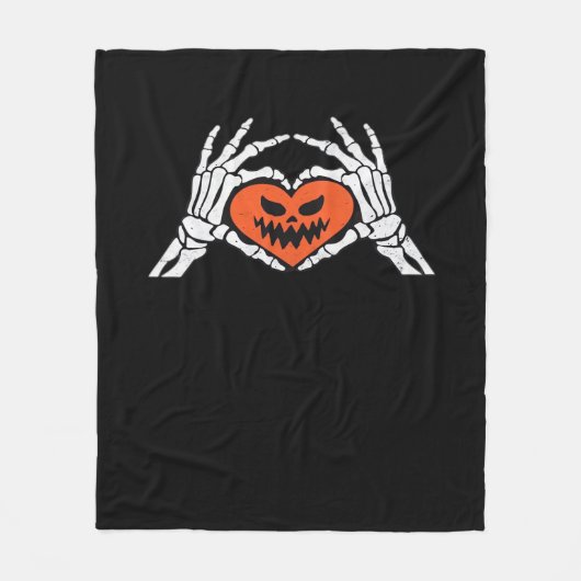 Couverture Polaire Skeleton Met Un Coeur Halloween Éffrayant Classiqu (Devant)