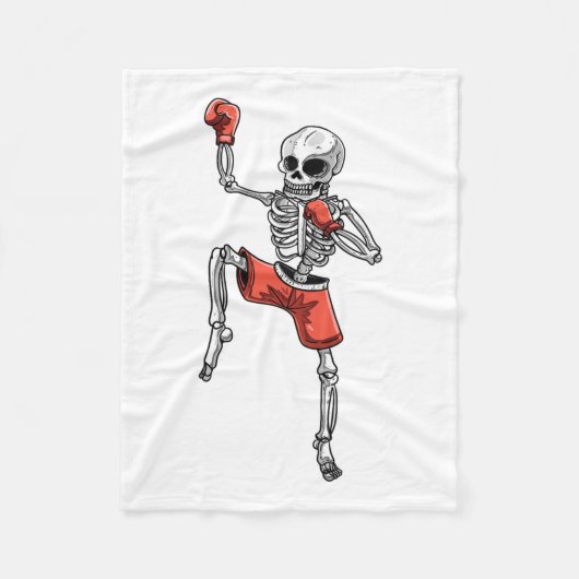 Couverture Polaire Skeleton Muay Thai Halloween Kickboxing Mixed mart (Devant)
