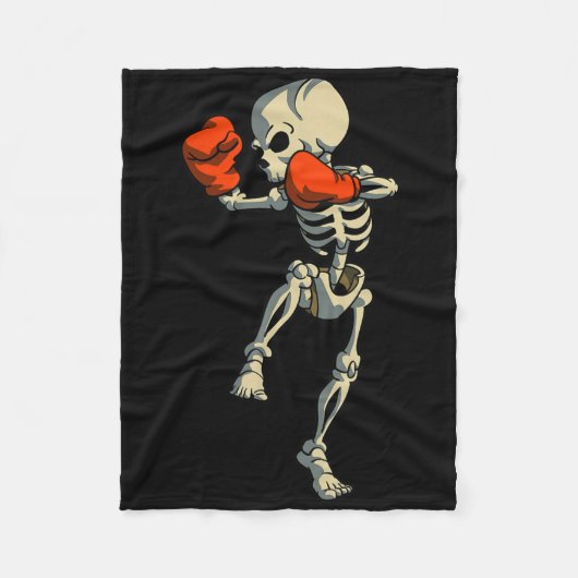 Couverture Polaire Skeleton Muay Thai Kick Boxe Mixed martial art Fun (Devant)