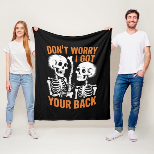 Couverture Polaire Skeleton ne t'inquiète pas J'ai eu ton dos Hallowe (En situation)
