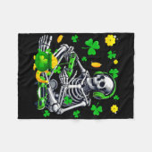 Couverture Polaire Skeleton Playing Game Gamer St. Patrick's Day Sham (Devant (Horizontal))