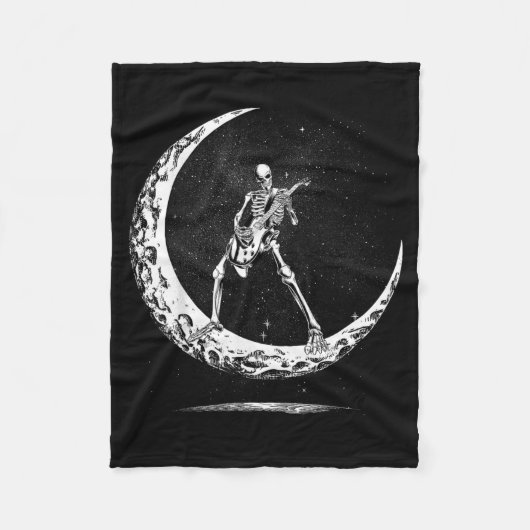 Couverture Polaire Skeleton Playing Guitar Rock And Roll Band For Men (Devant)