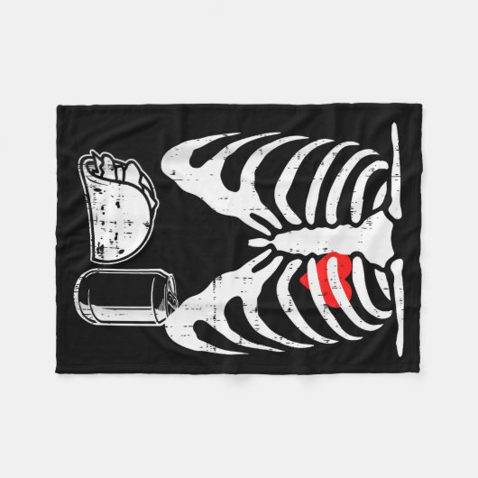 Couverture Polaire Skeleton Pregnancy Taco Beer Xray Halloween Soon D (Devant (Horizontal))
