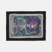 Couverture Polaire Skeleton Queen Tarot Card Gothique Witchy Hallowee (Devant (Horizontal))
