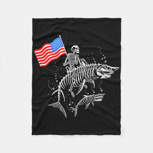 Couverture Polaire Skeleton Ride Shark 4 juillet (Devant)