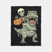 Couverture Polaire Skeleton Riding Mummy Dinosaur T Rex Halloween Fun (Devant)