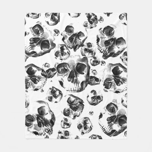 Couverture Polaire Skeleton Skull Art Pattern (Devant)