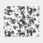 Couverture Polaire Skeleton Skull Art Pattern (Devant (Horizontal))
