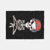 Couverture Polaire Skeleton Skull Vidéo Gamme Halloween tenue Hommes  (Devant (Horizontal))