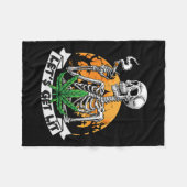 Couverture Polaire Skeleton Stoner Fumer Mauvaise herbe Obtenons Lit (Devant (Horizontal))