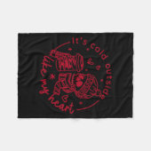 Couverture Polaire Skeleton Valentine Its Cool Outside Like My Heart  (Devant (Horizontal))