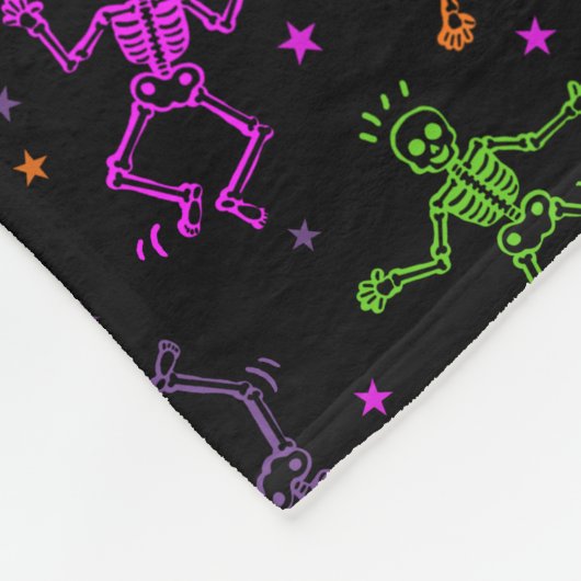 Couverture Polaire Skeletons de danse d'Halloween (Coin)