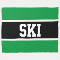 Ski amusant Athlète Noir Blanc Bleu Vert Rayures
