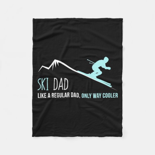 Couverture Polaire Ski Dad Funny Cute Winter Skiing Gift (Devant)