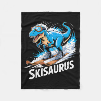 Couverture Polaire Ski Dinosaur Winter Sport Skier Dino Funny Skiing 