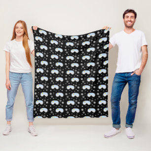 Couverture Polaire Ski Goggets Mountain View Flocs de neige Noir