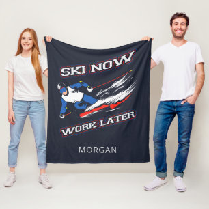 Couverture Polaire Ski Maintenant Travailler Plus Tard Ventilateurs D