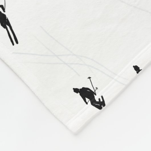 Couverture Polaire Ski Moderne Ski Noir & Blanc Ski Thème Ski (Coin)