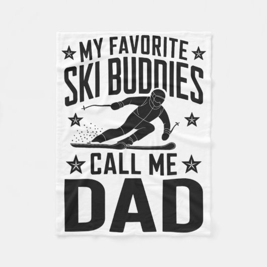 Couverture Polaire Ski Papa Humour Design Ski Funny Skier (Devant)
